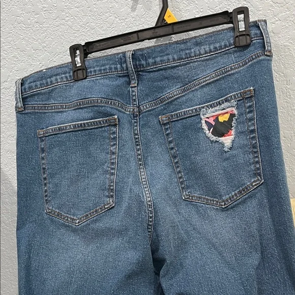 Jessica Simpson Blue Distressed Straight Leg Jeans Size 16 - Picture 5 of 5